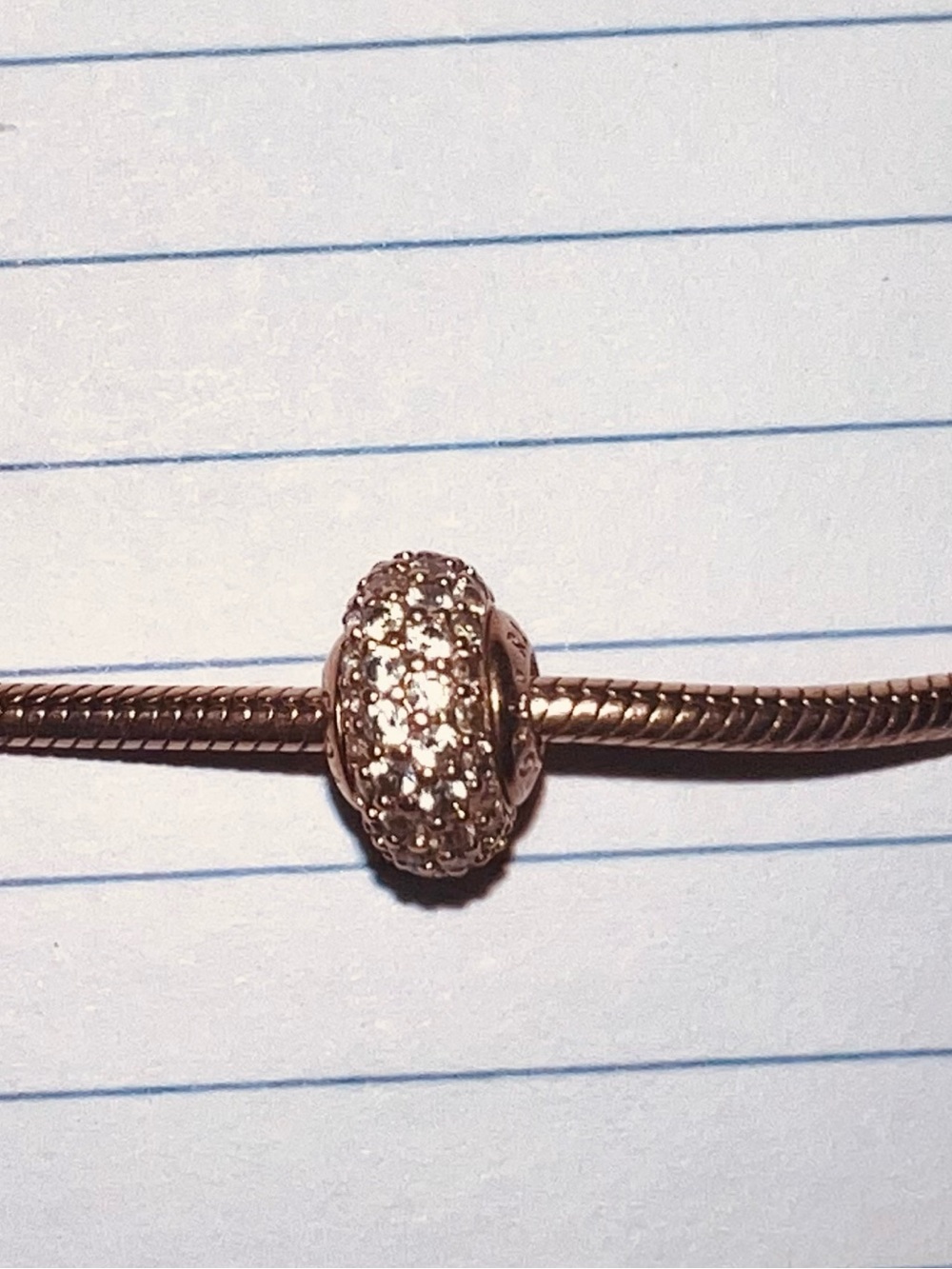 Pandora Rose Gold Pave Spacer ESSENCE Col. Confidence Bead with Clear Stones